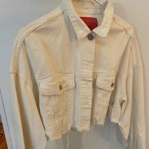 Boutique White Cropped Jean Jacket
